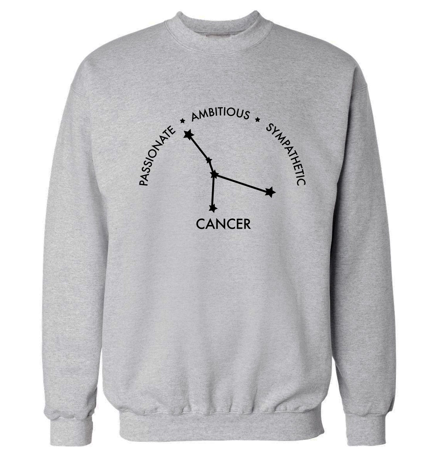 Cancer star sign passionate ambitious sympathetic Adult's unisex grey Sweater 2XL