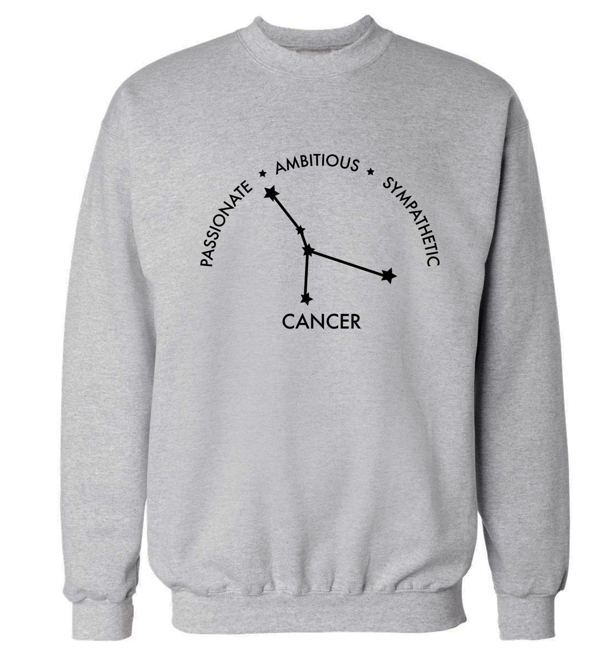 Cancer star sign passionate ambitious sympathetic Adult's unisex grey Sweater 2XL