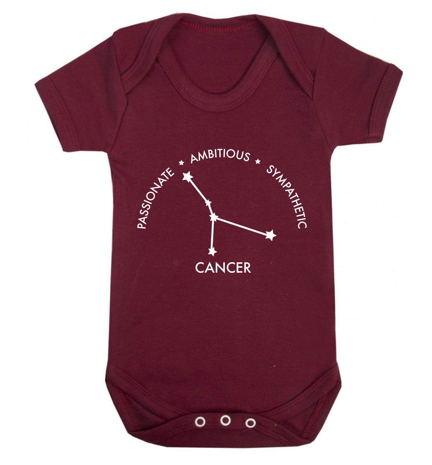Cancer star sign passionate ambitious sympathetic Baby Vest maroon 18-24 months