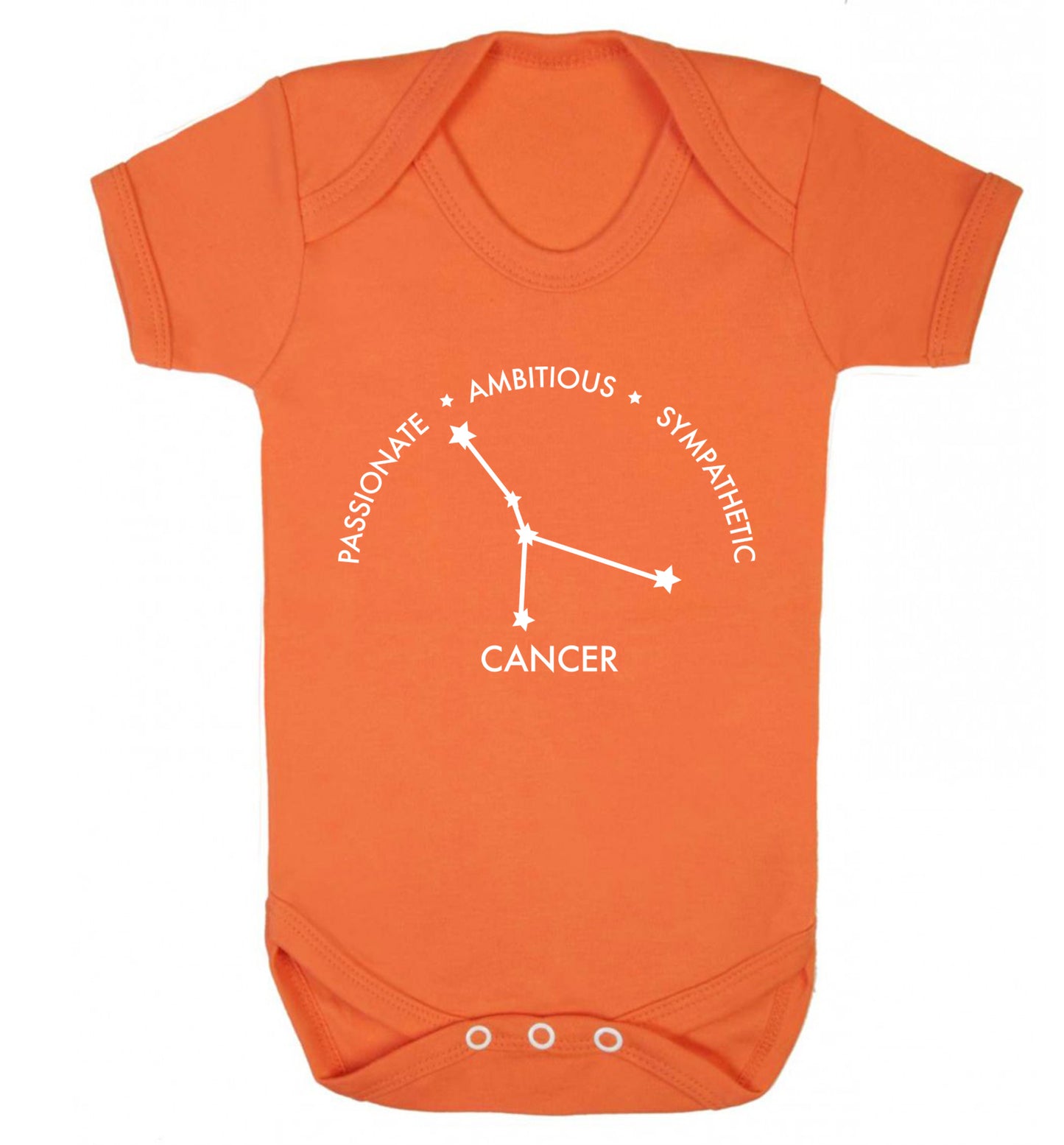 Cancer star sign passionate ambitious sympathetic Baby Vest orange 18-24 months
