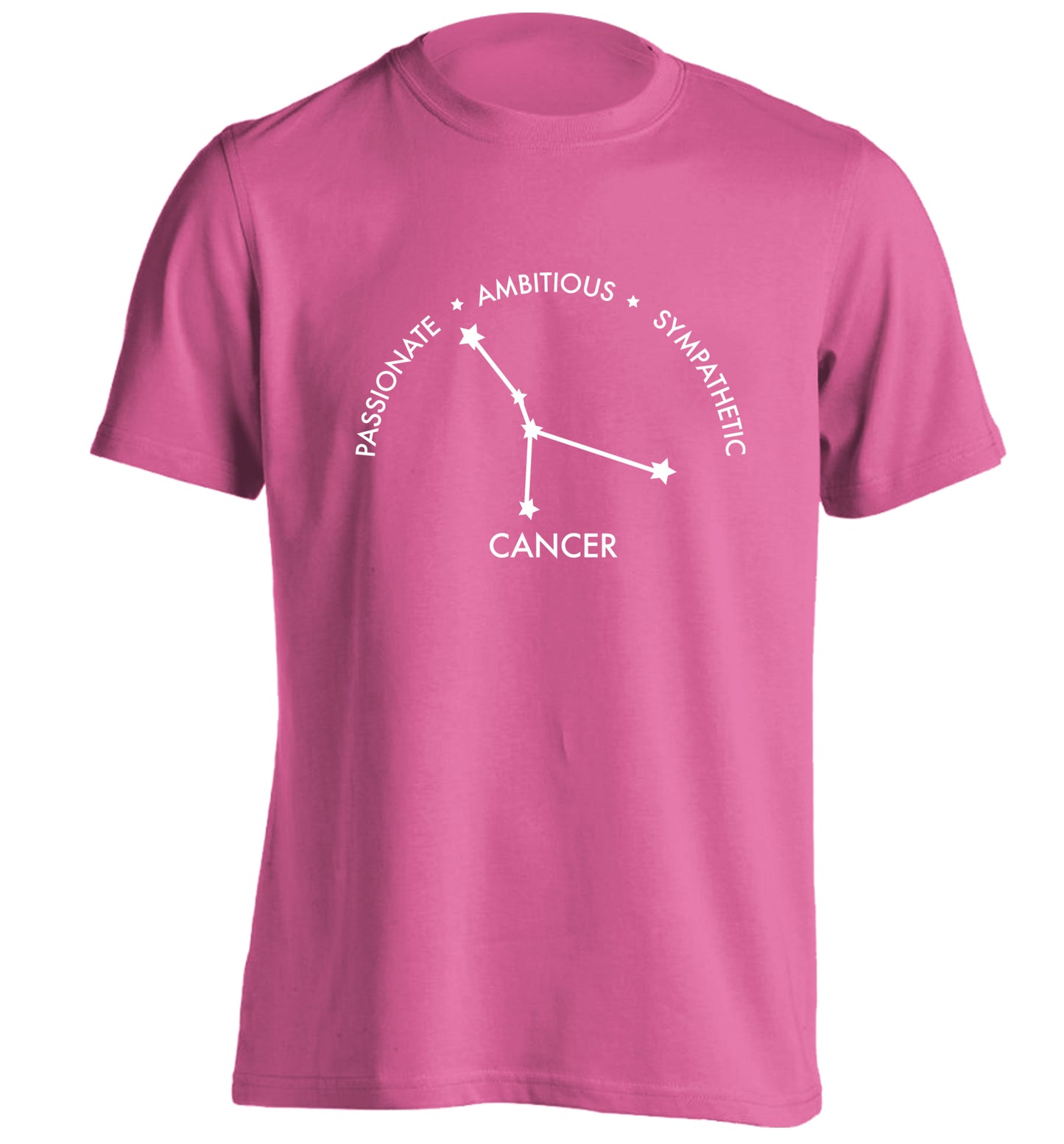 Cancer star sign passionate ambitious sympathetic adults unisex pink Tshirt 2XL