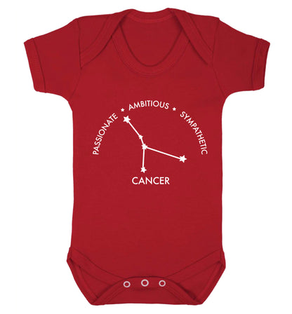 Cancer star sign passionate ambitious sympathetic Baby Vest red 18-24 months