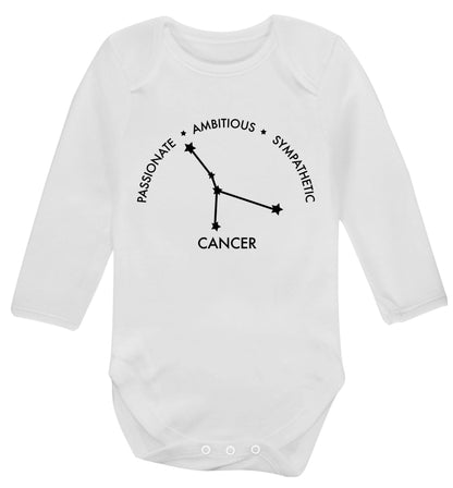 Cancer star sign passionate ambitious sympathetic Baby Vest long sleeved white 6-12 months