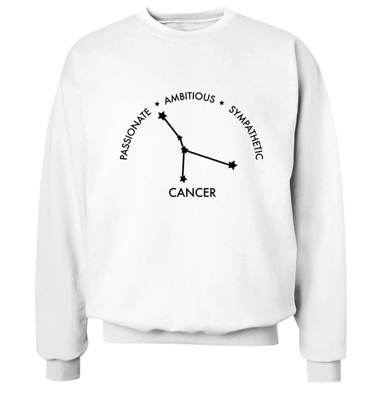 Cancer star sign passionate ambitious sympathetic Adult's unisex white Sweater 2XL