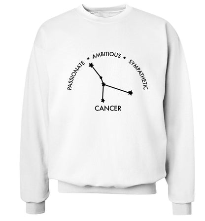 Cancer star sign passionate ambitious sympathetic Adult's unisex white Sweater 2XL