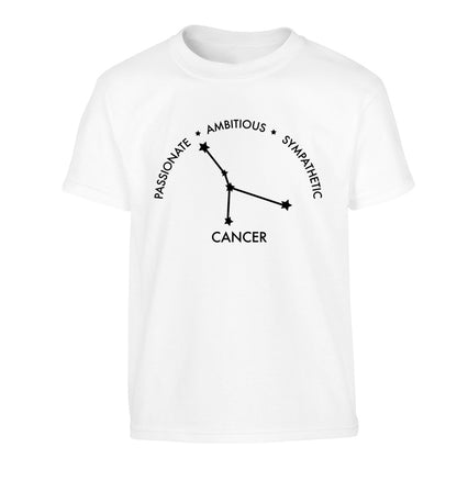 Cancer star sign passionate ambitious sympathetic Children's white Tshirt 12-13 Years