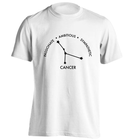 Cancer star sign passionate ambitious sympathetic adults unisex white Tshirt 2XL