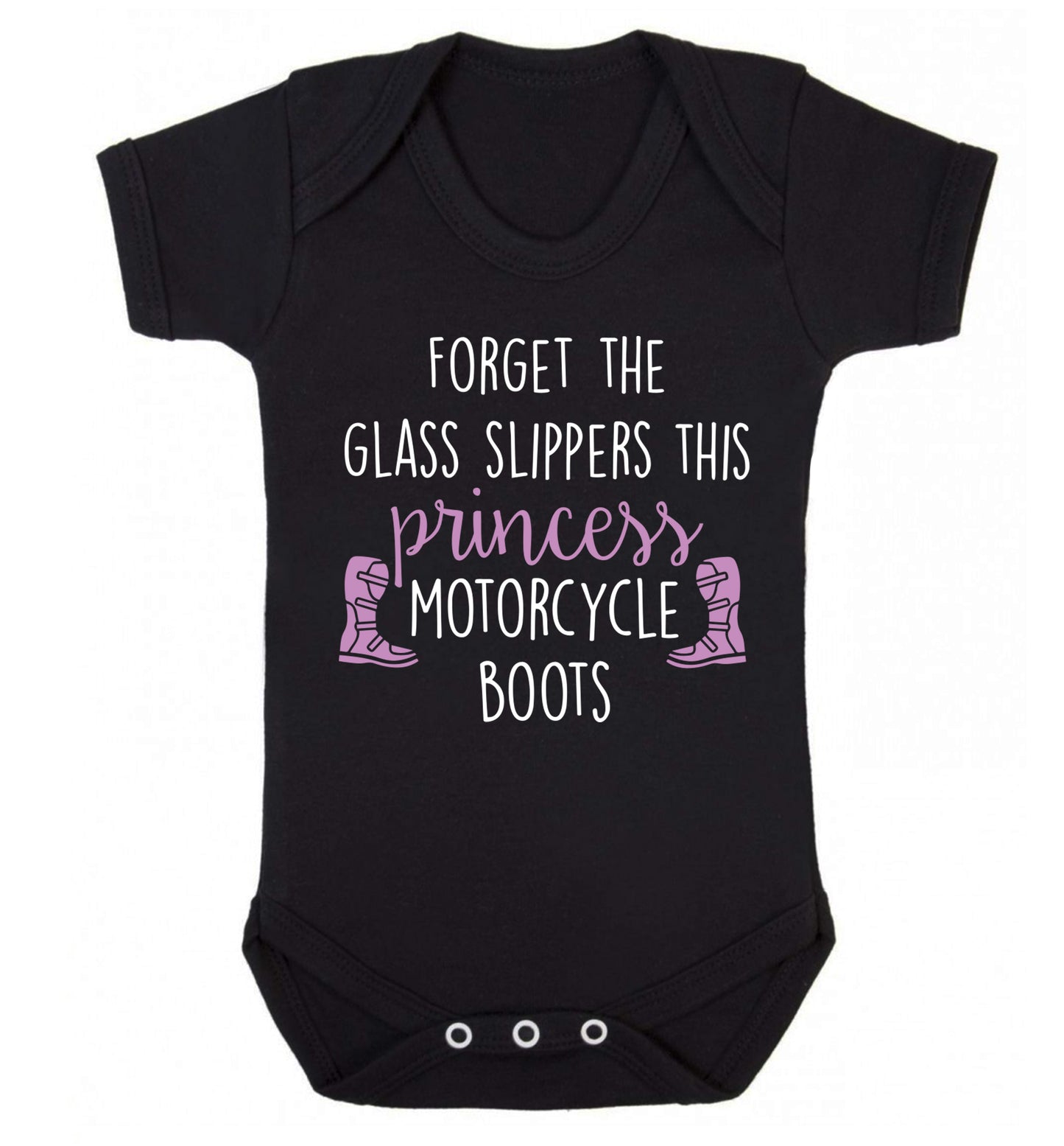 Forget the glass slippers this princess wears motorcycle boots Baby Vest black 18-24 months