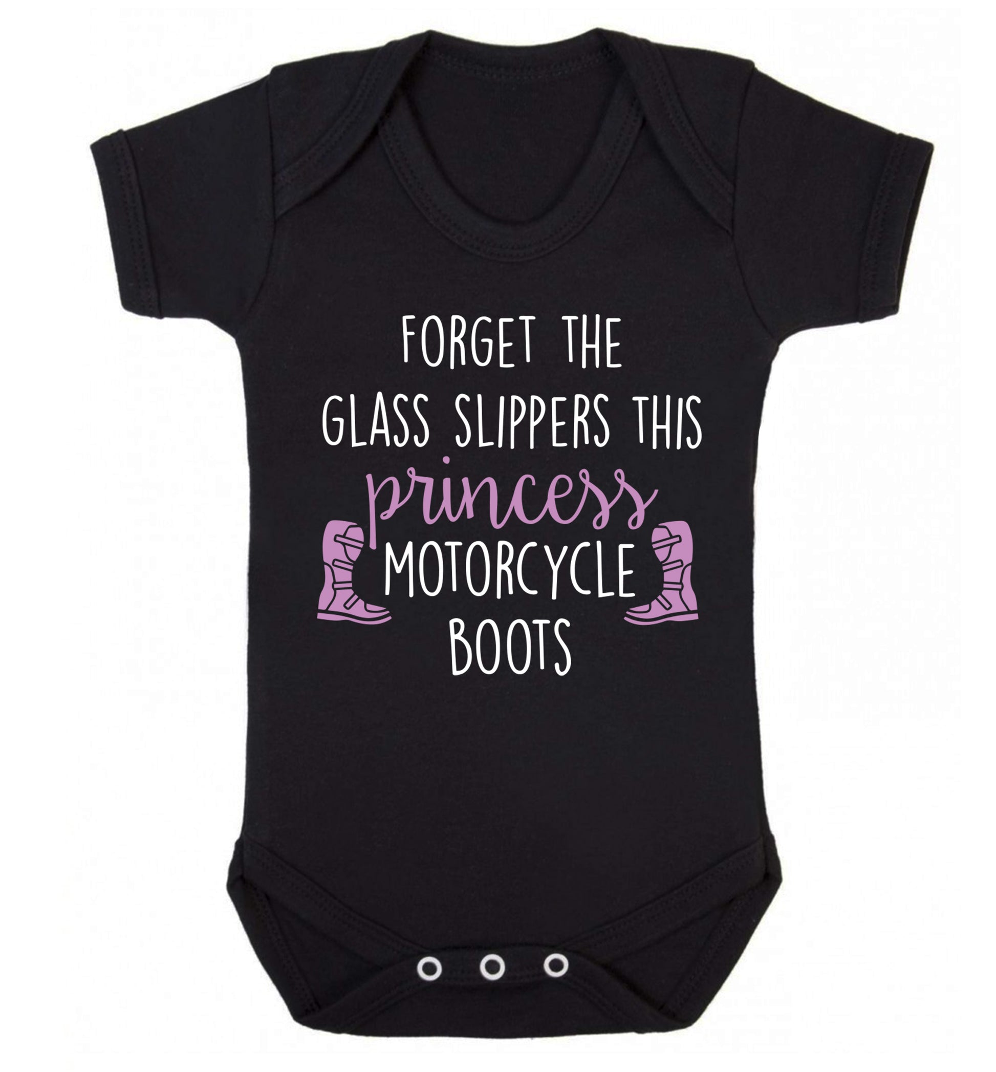 Forget the glass slippers this princess wears motorcycle boots Baby Vest black 18-24 months