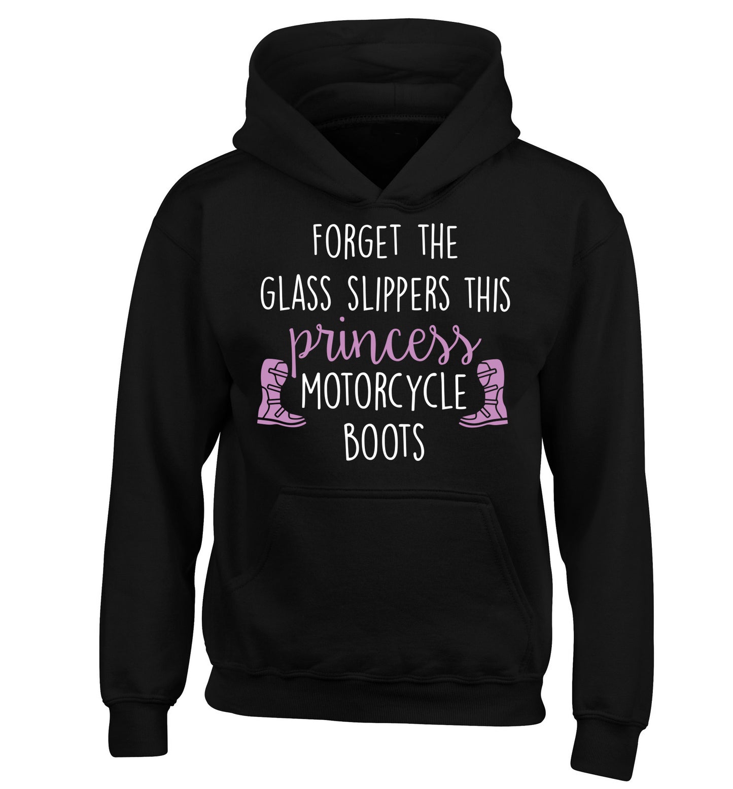 Forget the glass slippers this princess wears motorcycle boots children's black hoodie 12-13 Years