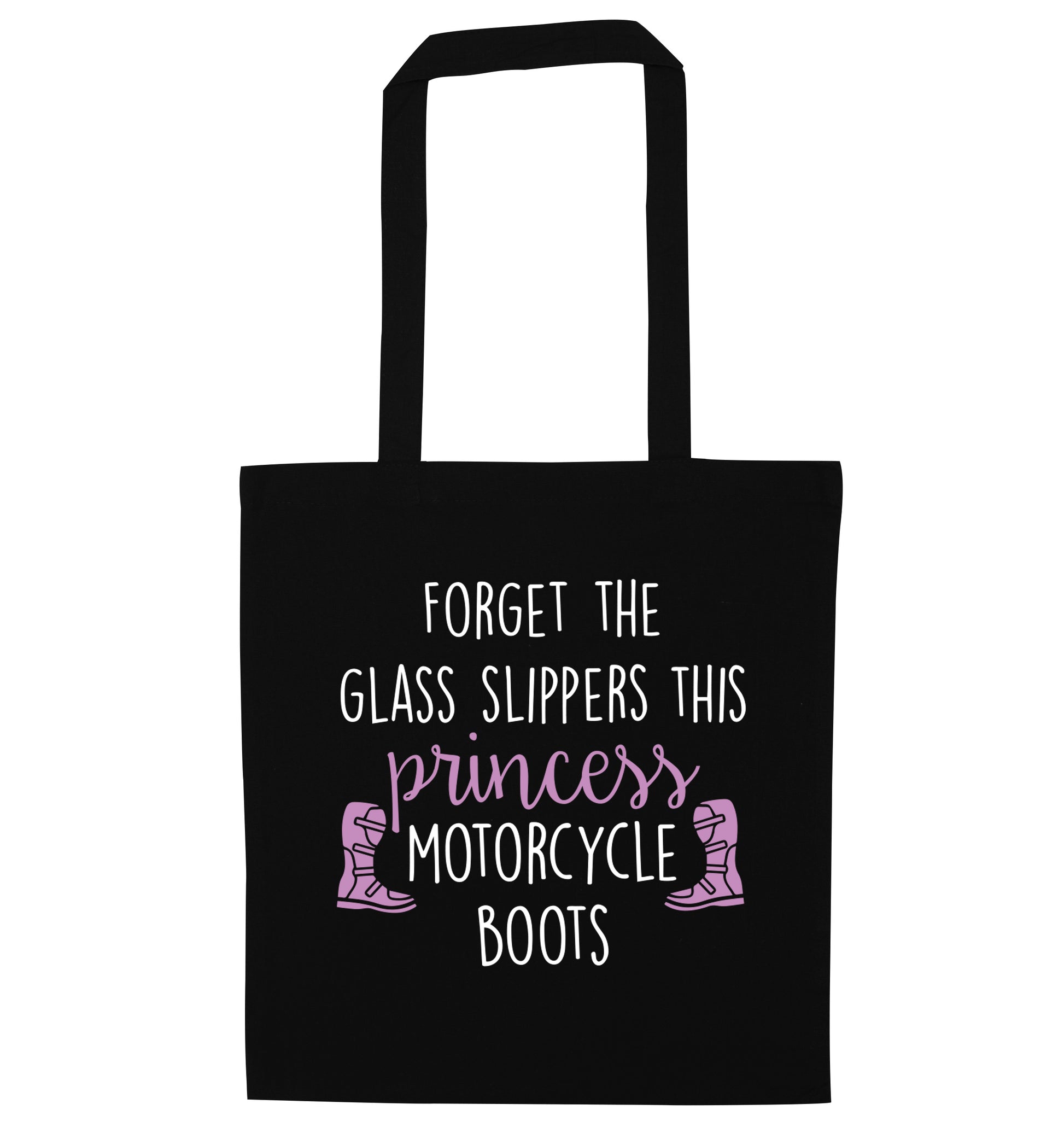 Forget the glass slippers this princess wears motorcycle boots black tote bag