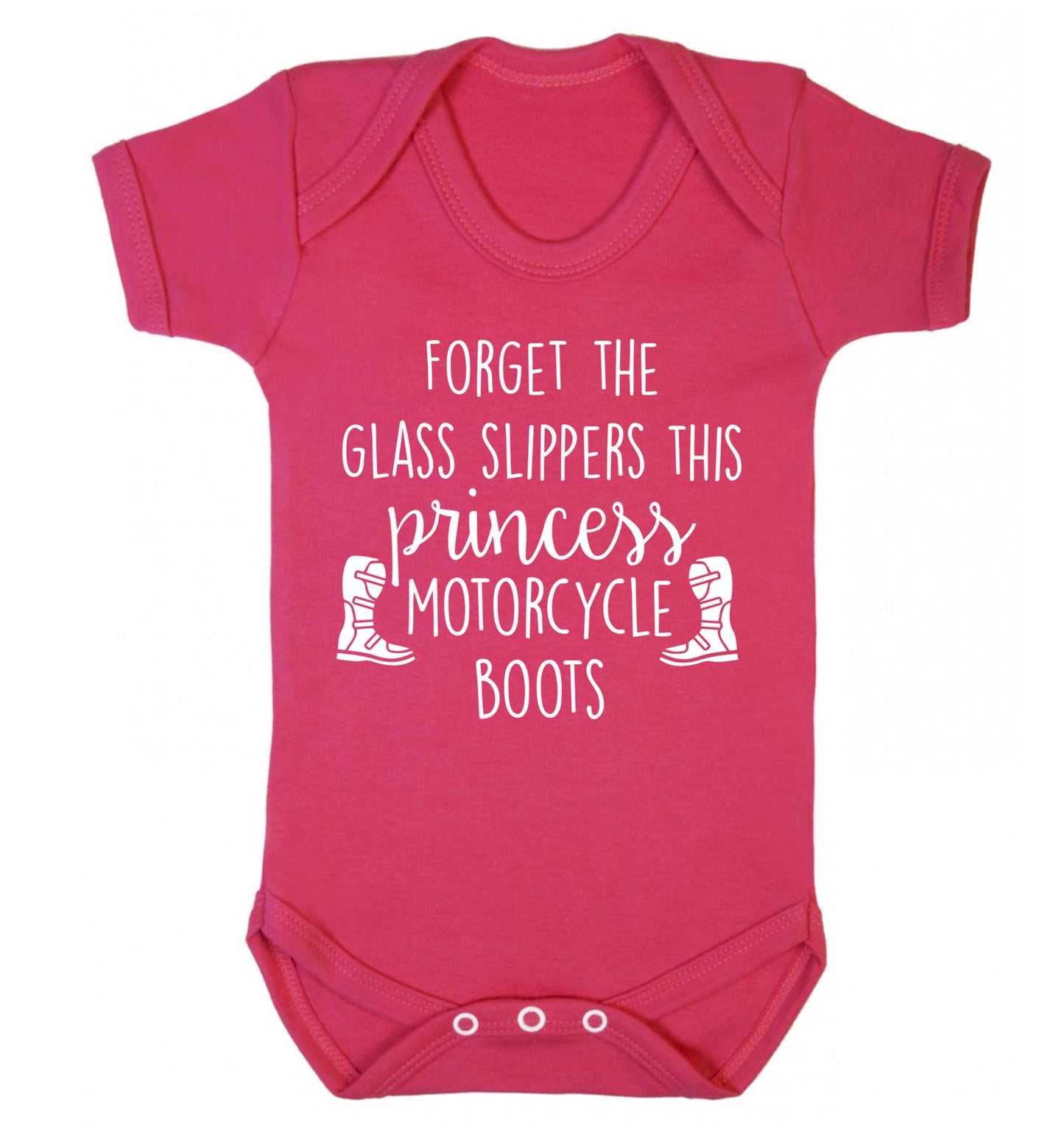 Forget the glass slippers this princess wears motorcycle boots Baby Vest dark pink 18-24 months