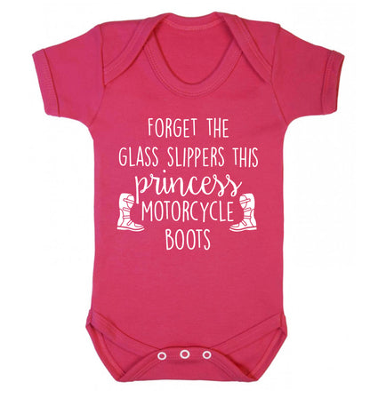 Forget the glass slippers this princess wears motorcycle boots Baby Vest dark pink 18-24 months