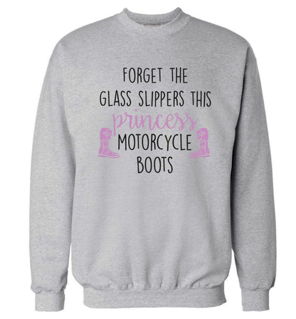 Forget the glass slippers this princess wears motorcycle boots Adult's unisex grey Sweater 2XL