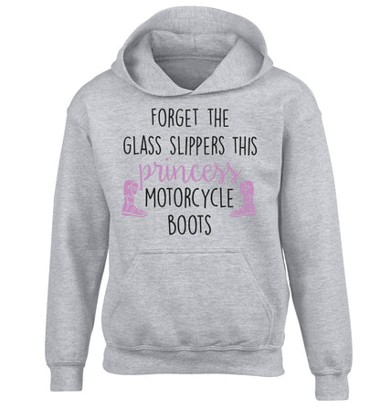 Forget the glass slippers this princess wears motorcycle boots children's grey hoodie 12-13 Years