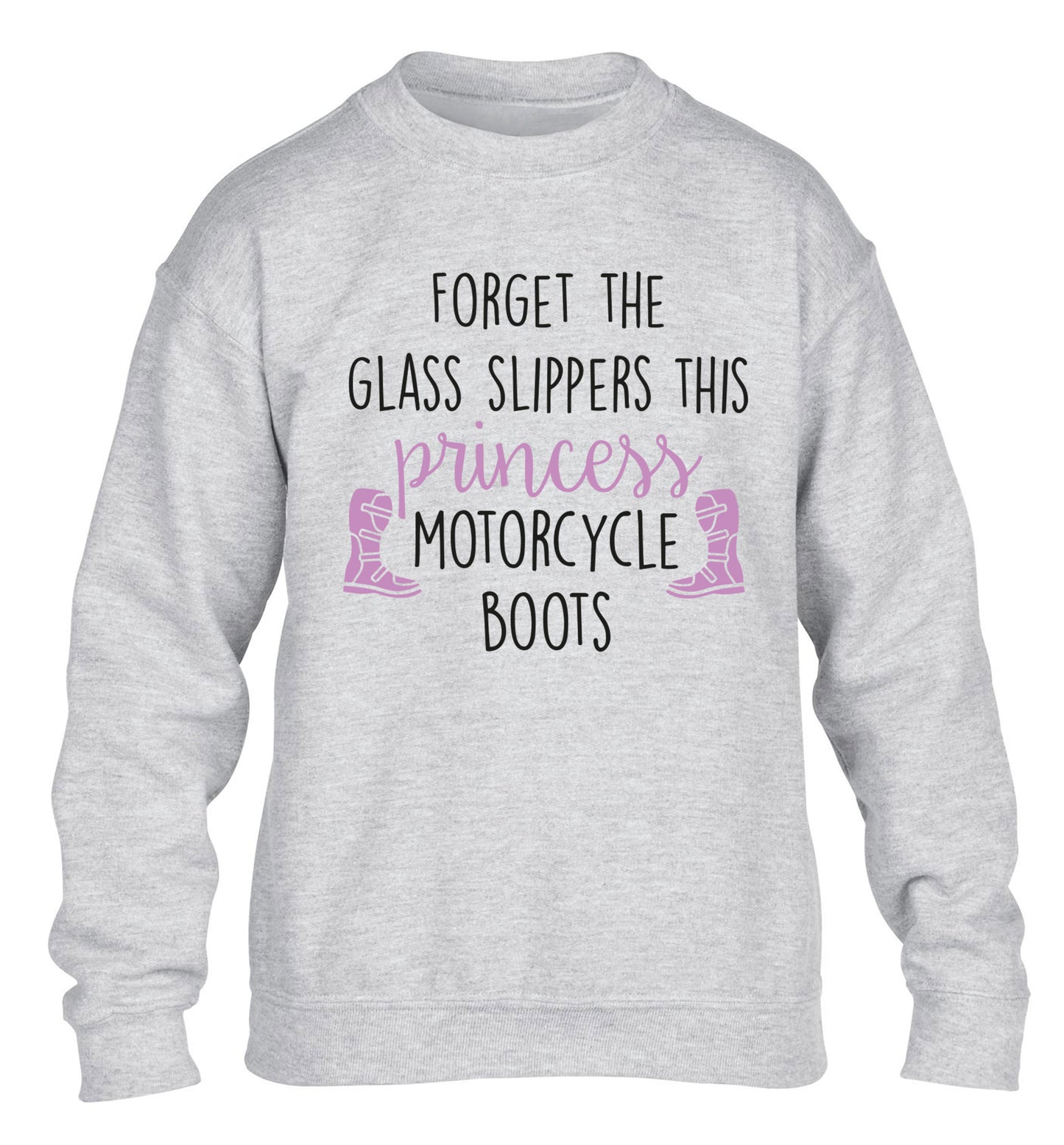 Forget the glass slippers this princess wears motorcycle boots children's grey sweater 12-13 Years