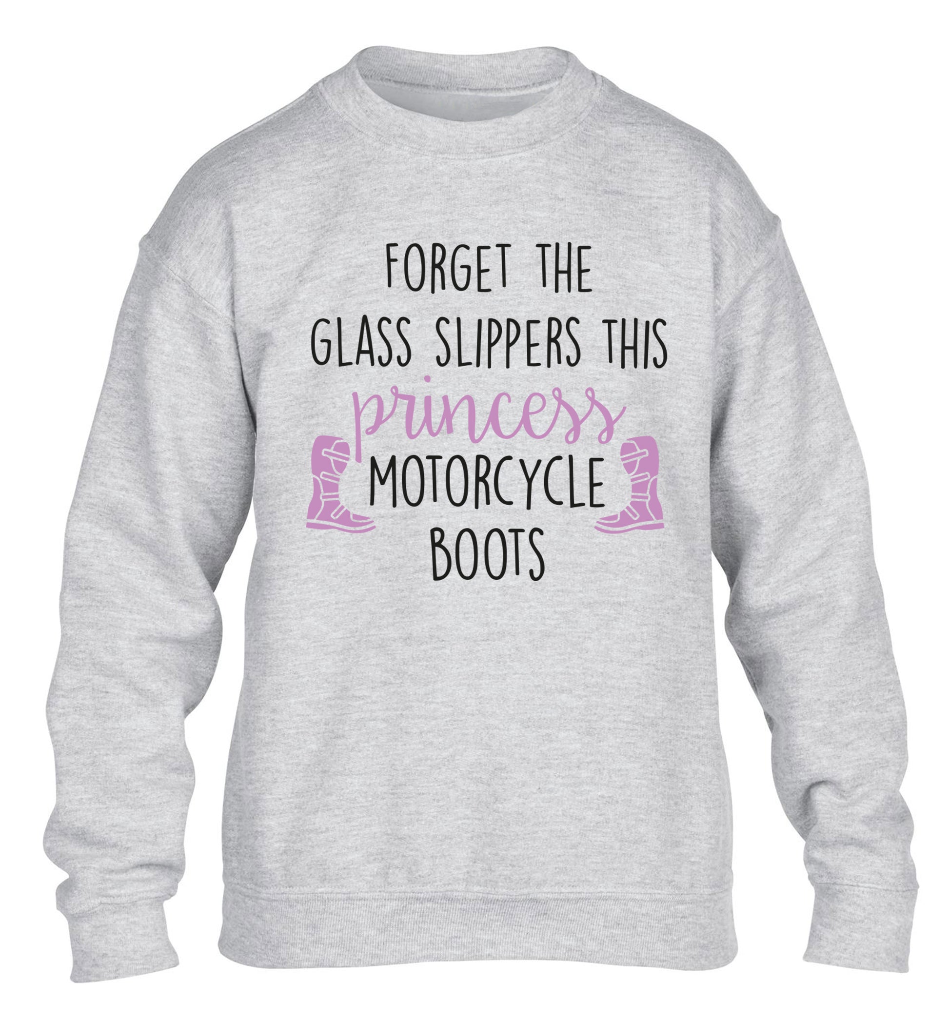 Forget the glass slippers this princess wears motorcycle boots children's grey sweater 12-13 Years