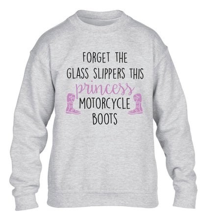 Forget the glass slippers this princess wears motorcycle boots children's grey sweater 12-13 Years