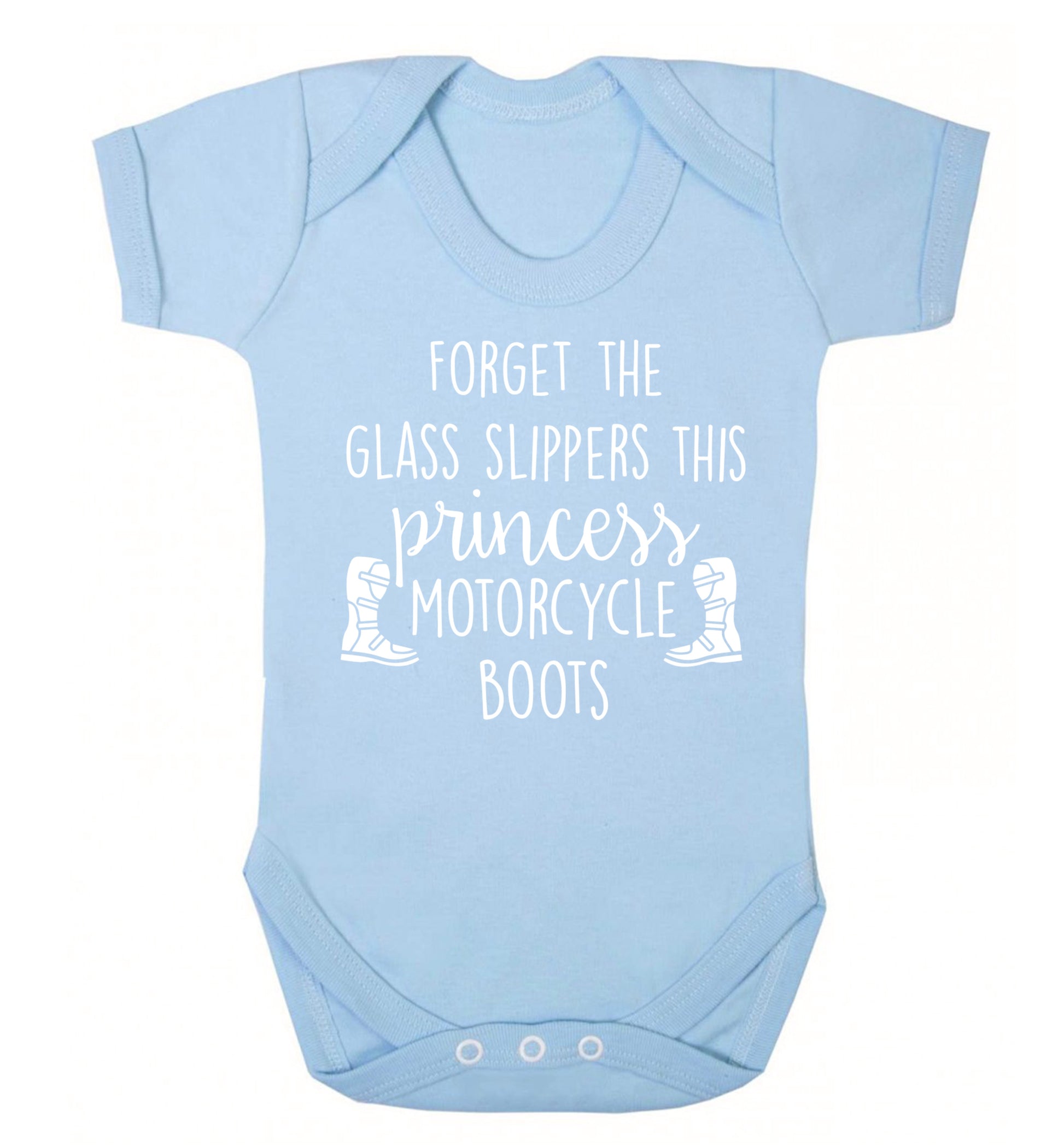 Forget the glass slippers this princess wears motorcycle boots Baby Vest pale blue 18-24 months