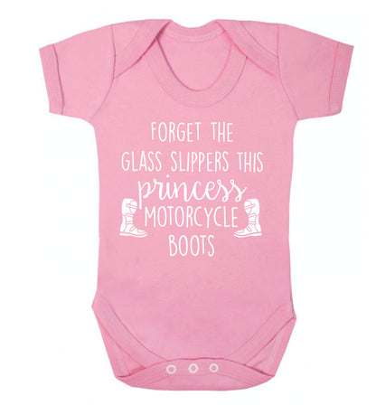 Forget the glass slippers this princess wears motorcycle boots Baby Vest pale pink 18-24 months