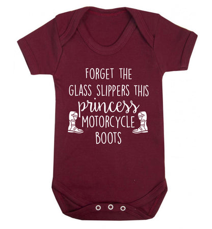Forget the glass slippers this princess wears motorcycle boots Baby Vest maroon 18-24 months