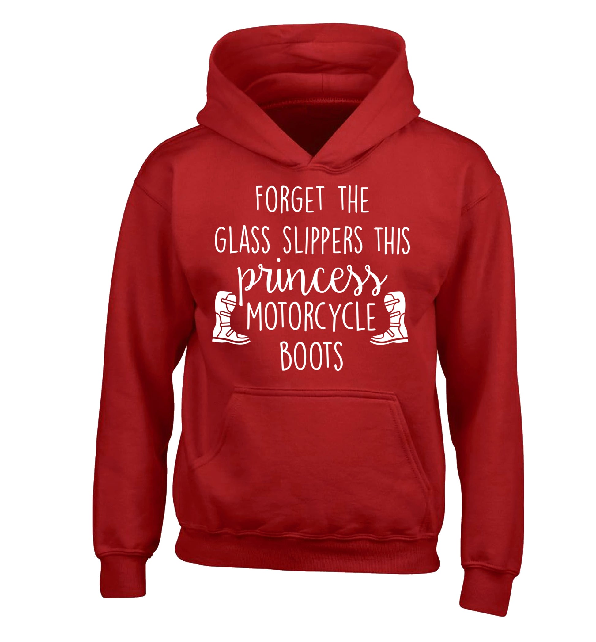 Forget the glass slippers this princess wears motorcycle boots children's red hoodie 12-13 Years
