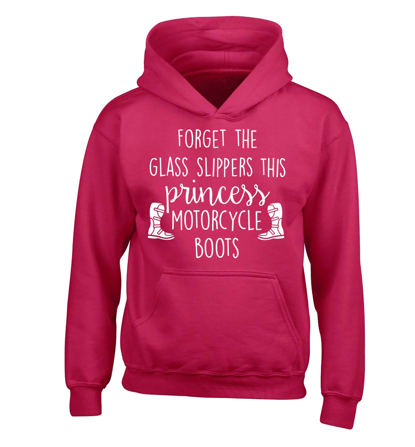 Forget the glass slippers this princess wears motorcycle boots children's pink hoodie 12-13 Years