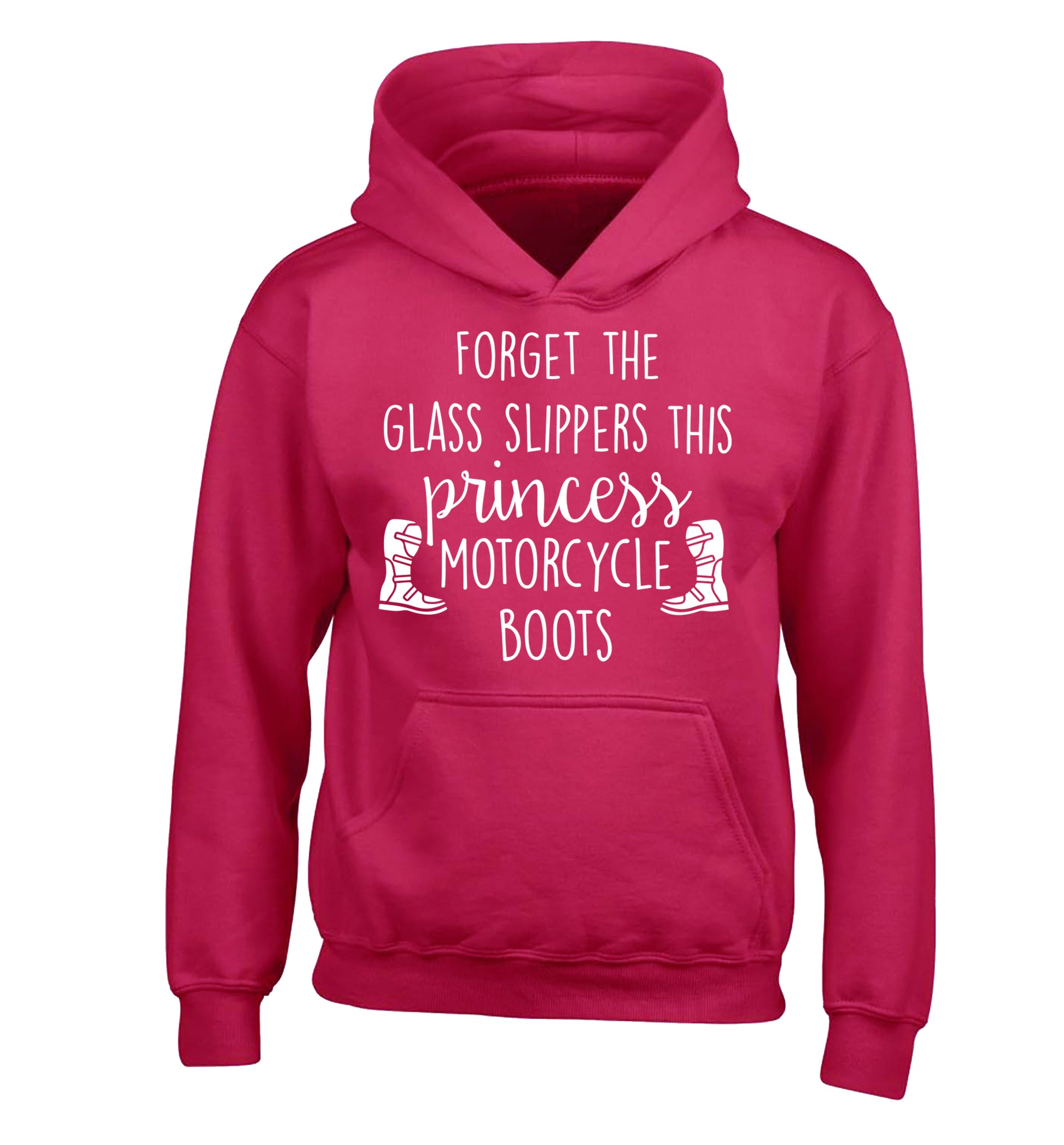 Forget the glass slippers this princess wears motorcycle boots children's pink hoodie 12-13 Years