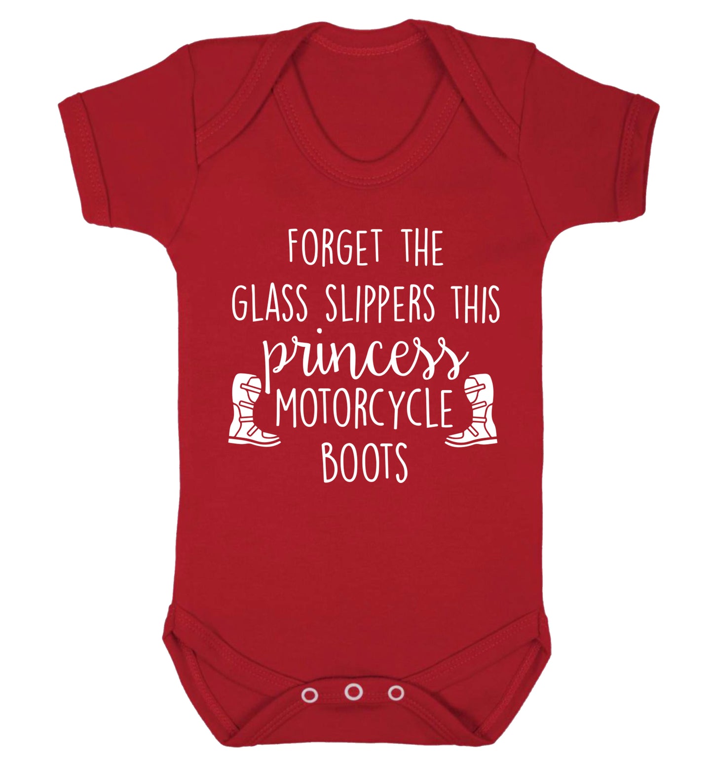 Forget the glass slippers this princess wears motorcycle boots Baby Vest red 18-24 months