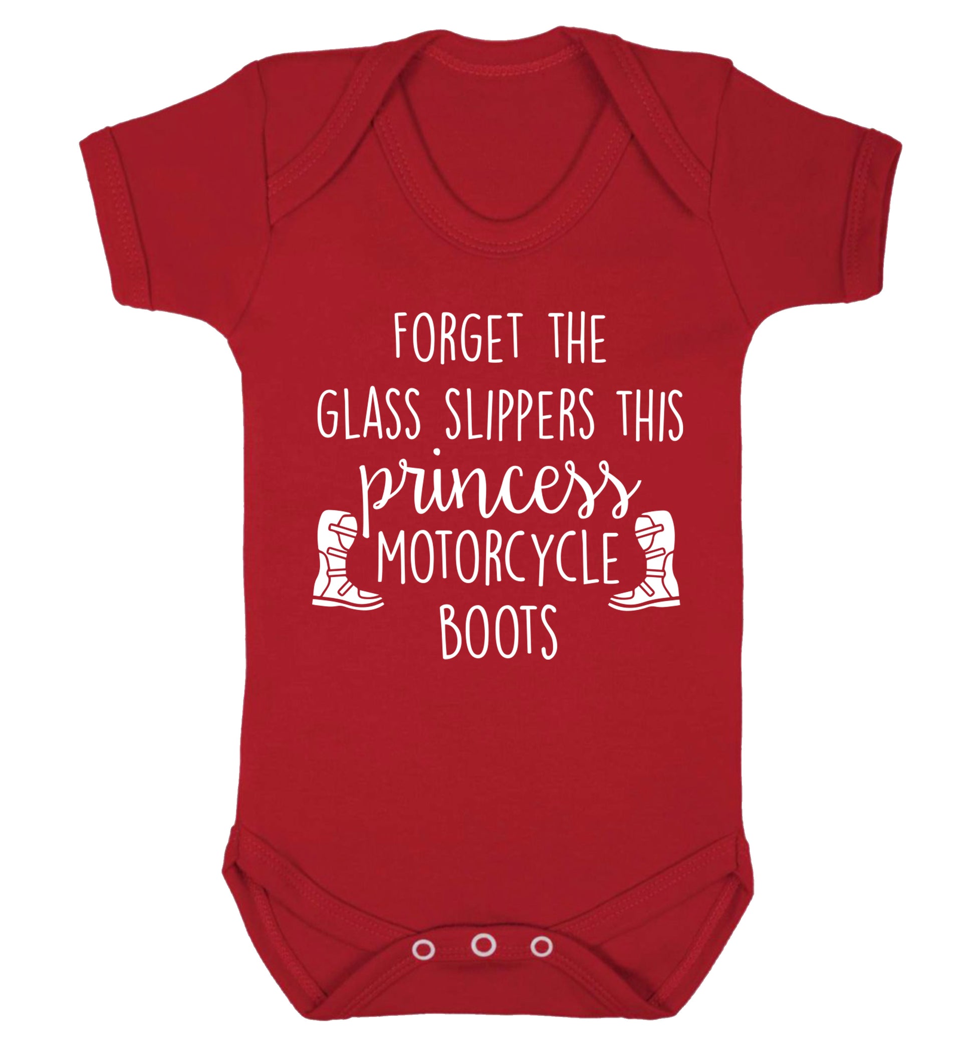 Forget the glass slippers this princess wears motorcycle boots Baby Vest red 18-24 months