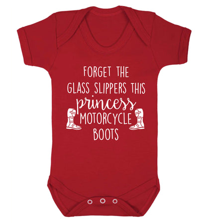 Forget the glass slippers this princess wears motorcycle boots Baby Vest red 18-24 months