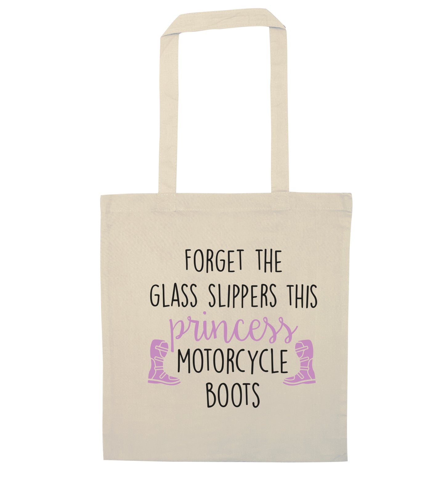 Forget the glass slippers this princess wears motorcycle boots natural tote bag