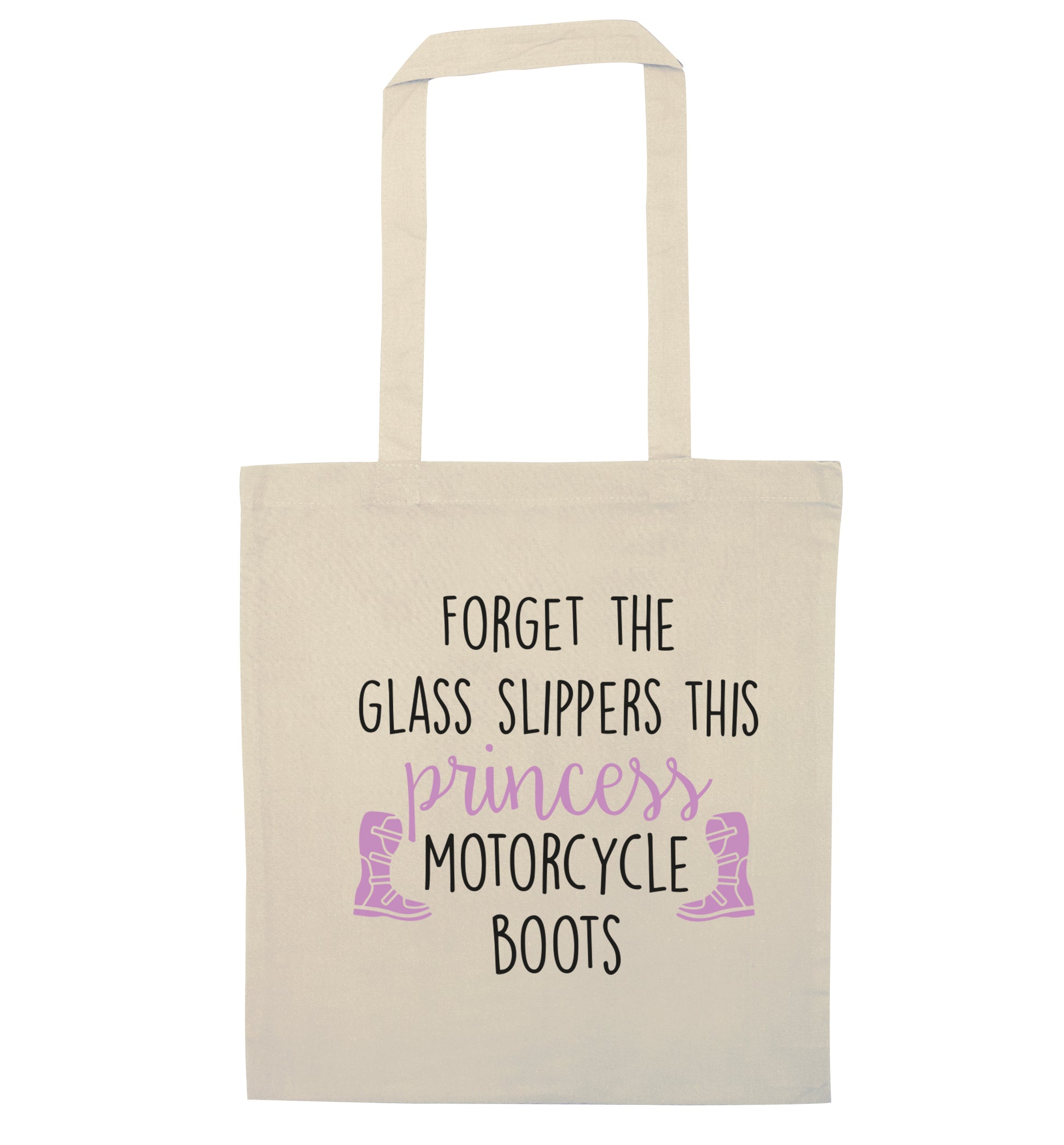 Forget the glass slippers this princess wears motorcycle boots natural tote bag