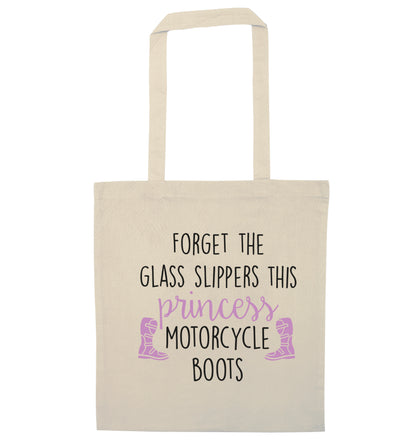 Forget the glass slippers this princess wears motorcycle boots natural tote bag