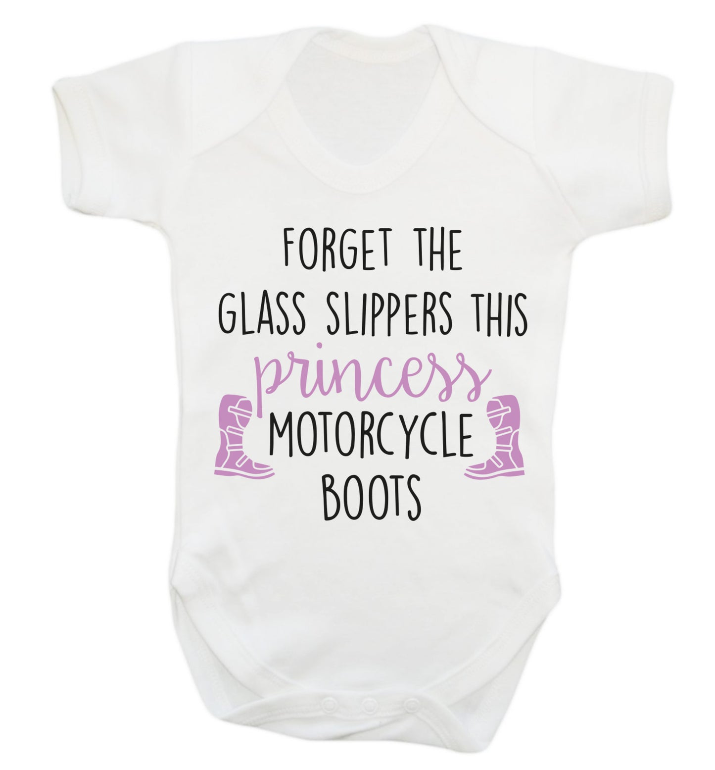 Forget the glass slippers this princess wears motorcycle boots Baby Vest white 18-24 months