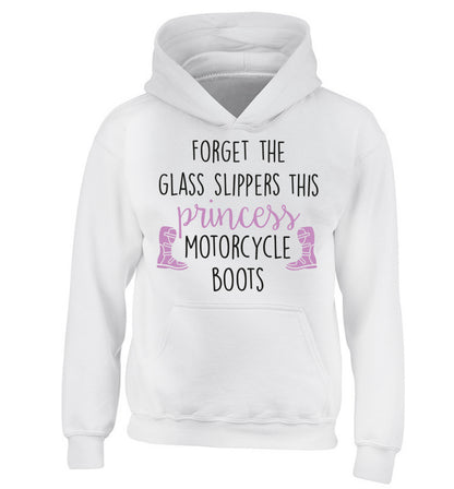Forget the glass slippers this princess wears motorcycle boots children's white hoodie 12-13 Years