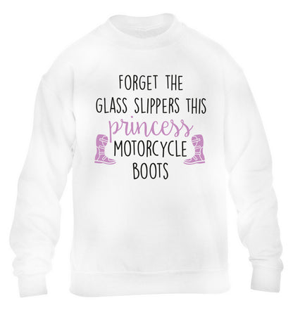 Forget the glass slippers this princess wears motorcycle boots children's white sweater 12-13 Years