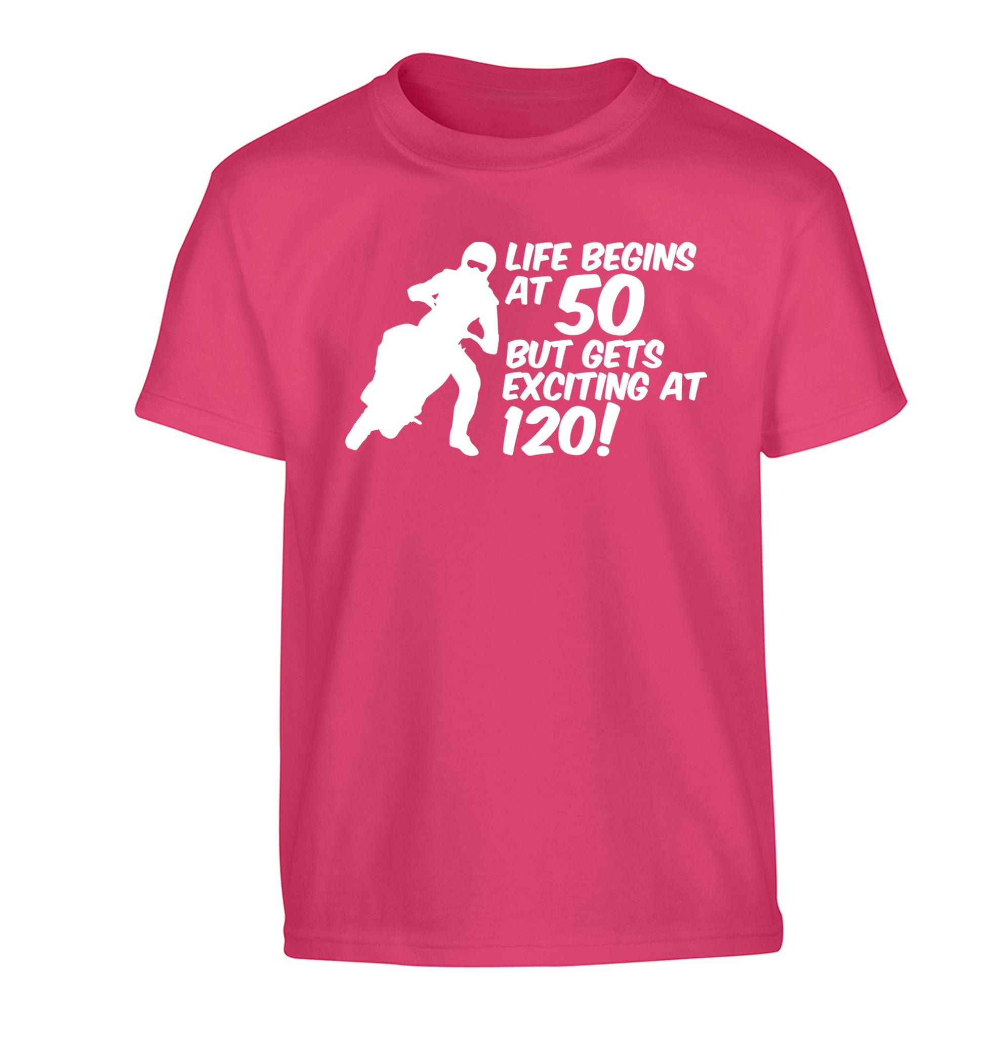 Life begins at 50 but it gets exciting at 120 Children's pink Tshirt 12-13 Years