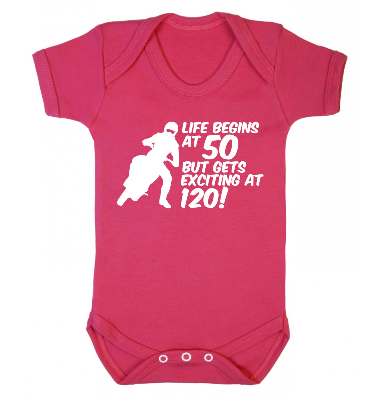 Life begins at 50 but it gets exciting at 120 Baby Vest dark pink 18-24 months