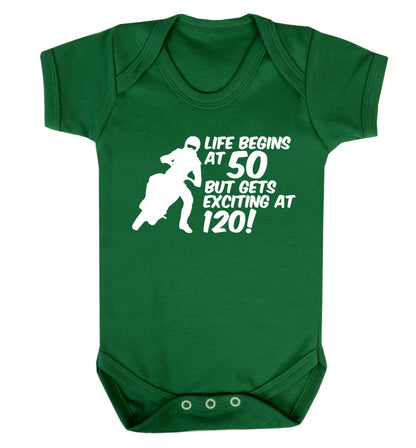 Life begins at 50 but it gets exciting at 120 Baby Vest green 18-24 months