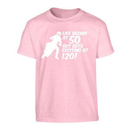 Life begins at 50 but it gets exciting at 120 Children's light pink Tshirt 12-13 Years