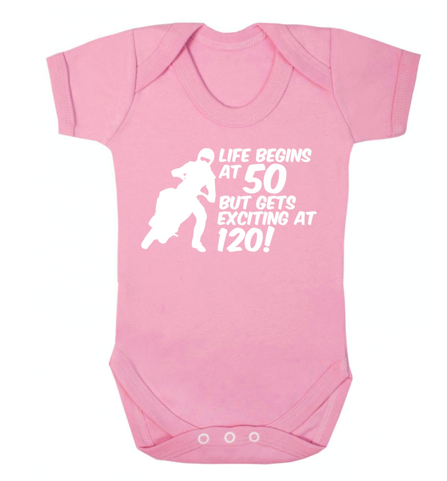 Life begins at 50 but it gets exciting at 120 Baby Vest pale pink 18-24 months