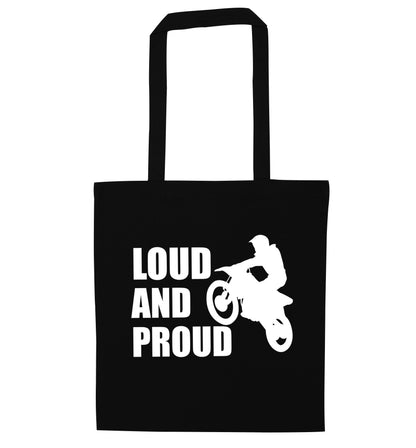 Loud and proud black tote bag