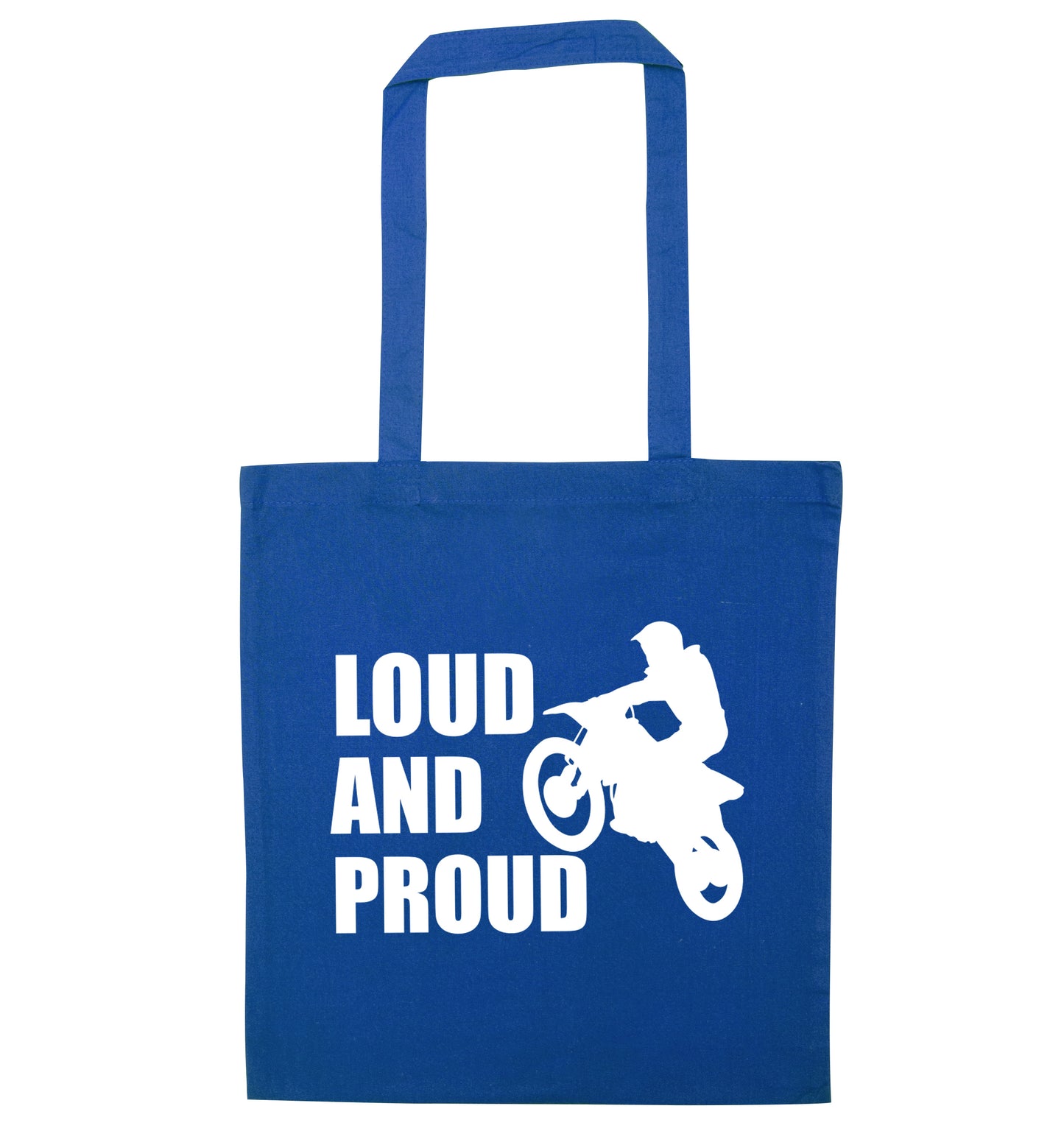 Loud and proud blue tote bag