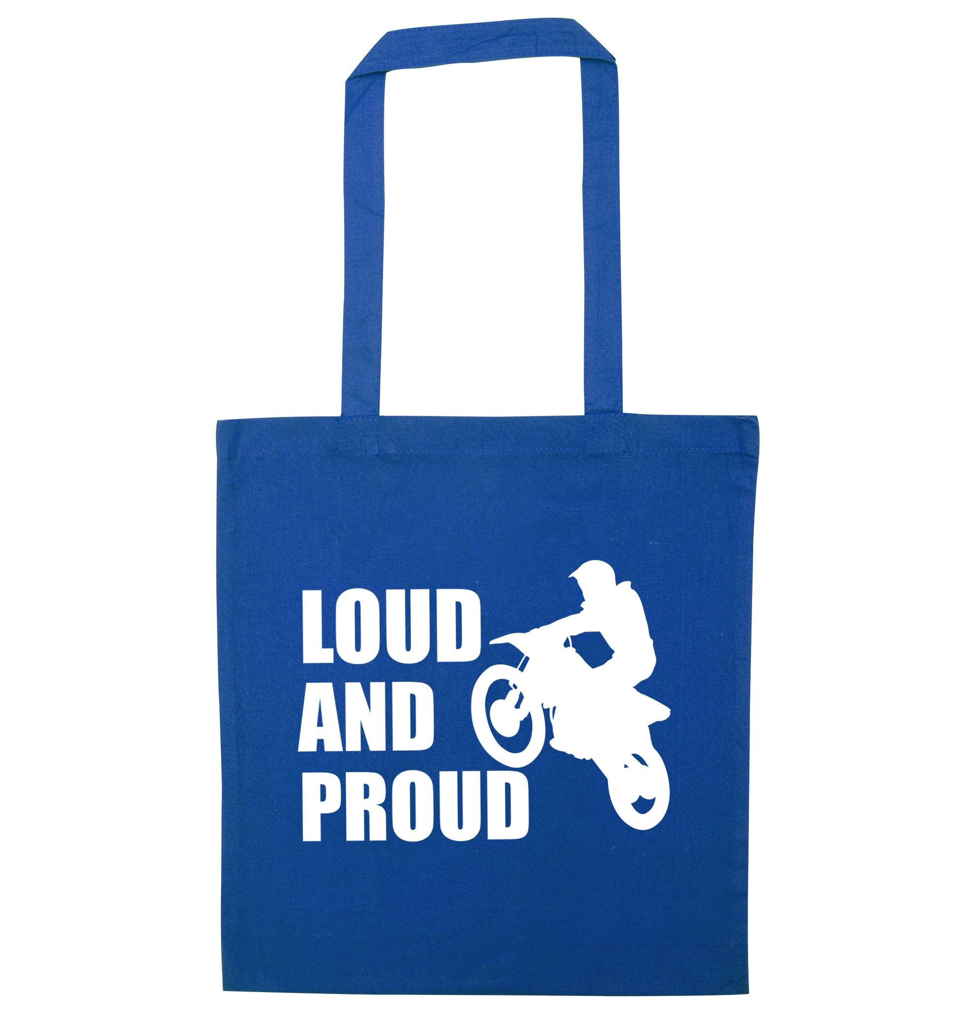 Loud and proud blue tote bag