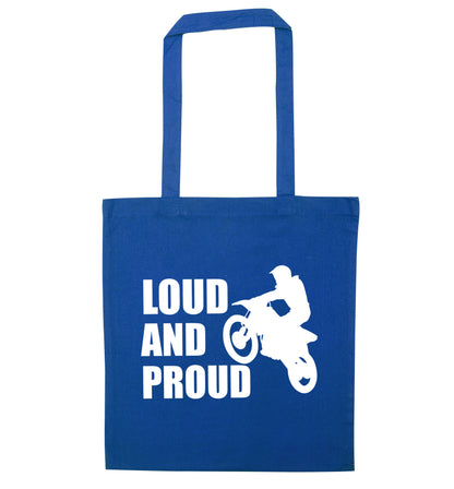 Loud and proud blue tote bag