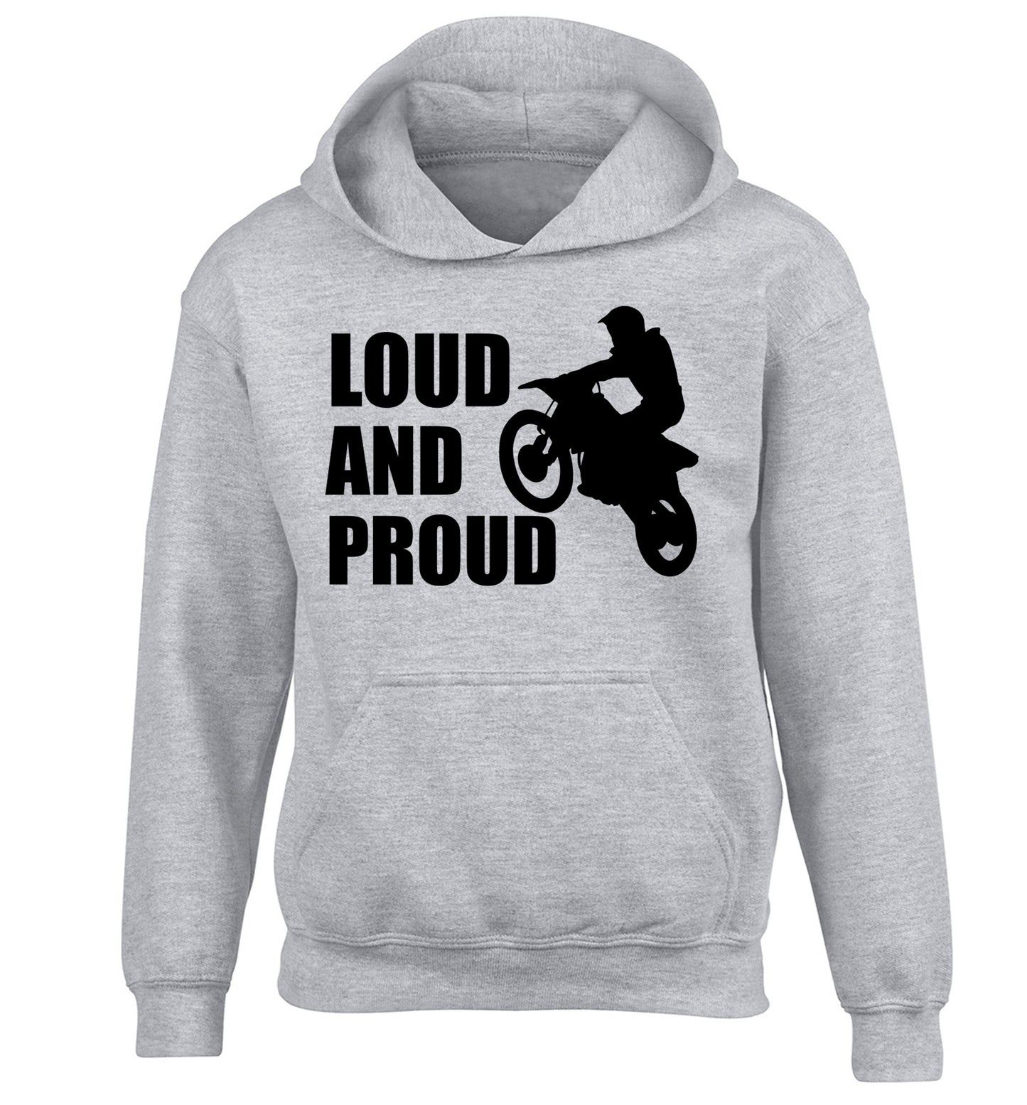 Loud and proud children's grey hoodie 12-13 Years