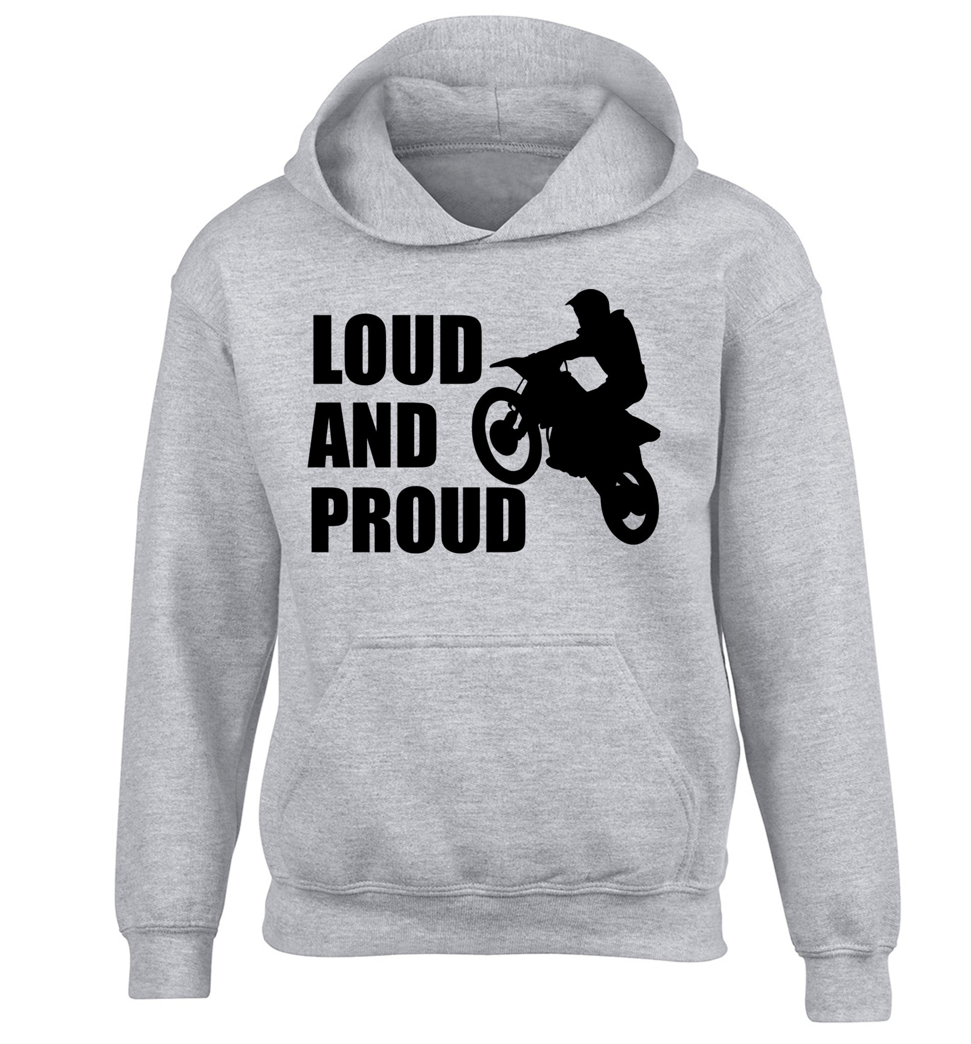 Loud and proud children's grey hoodie 12-13 Years