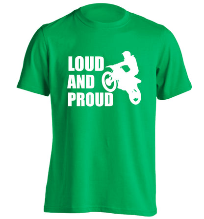 Loud and proud adults unisex green Tshirt 2XL