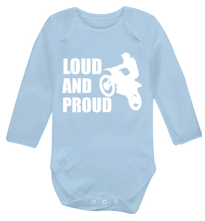 Loud and proud Baby Vest long sleeved pale blue 6-12 months